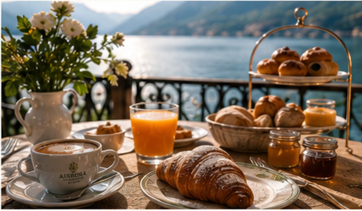 Breakfast overlooking Lake Como